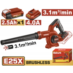 SOPLADORA A BATERIA 25V E25X 3.1M3/MIN + BAT 2.5AH + CARGADOR USO INDUSTRIAL OSBURK KCAB511