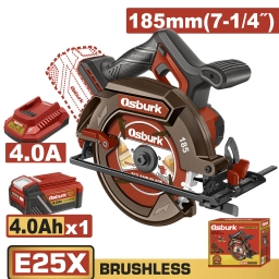 SIERRA CIRCULAR A BATERIA 25V E25X 185MM + BATERIA 4.0AH + CARGADOR OSBURK KLCS2518511