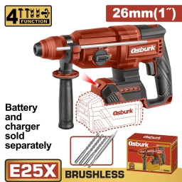 ROTOMARTILLO A BATERIA 25V E25X 26MM 1+ 3 MECHAS + CINCEL SIN BATERIA SIN CARGADOR USO INDUSTRIAL OSBURK KLRH25261